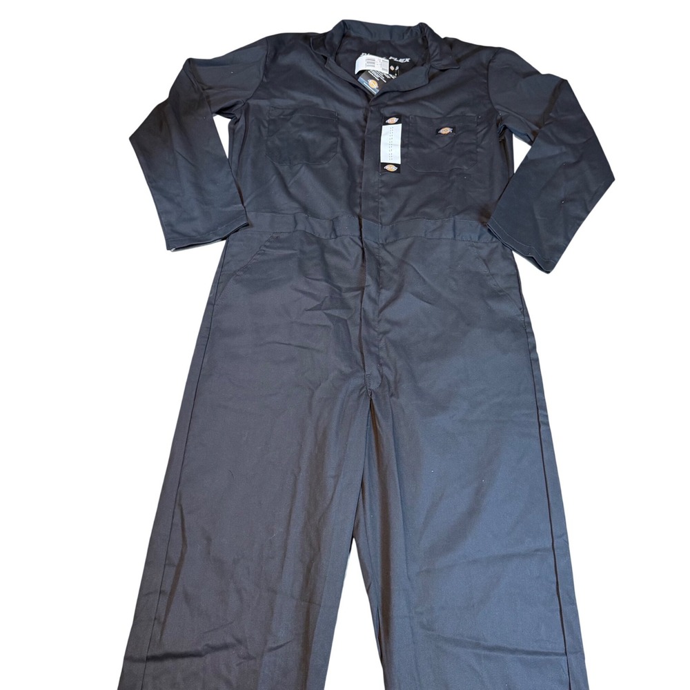 Dickies Flex Long Sleeve Coverall Black Temp-iQ D48274BLK Mens Size LT NWT